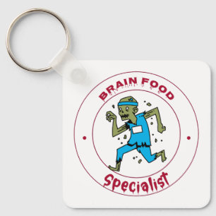Brain Food Specialist zombie brain Key Ring
