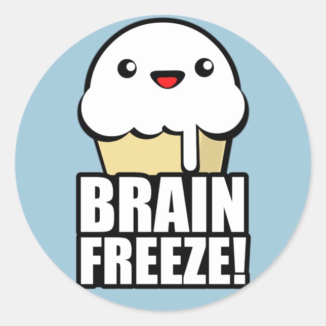 Brain Freeze Classic Round Sticker (Front)