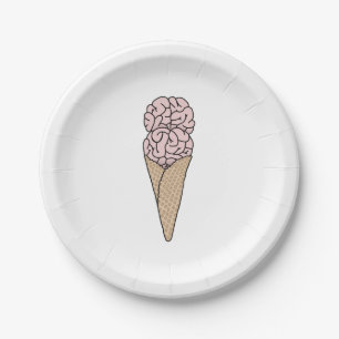 Brain Freeze Ice Cream Paper Plate