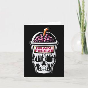 Brain Freeze Skull Spooky Halloween Drink Design Card
