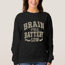 Brain Full Battery Low Vintage Typography