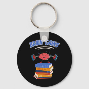 Brain Gains Reading Teacher Book Lover Back To Sch Key Ring