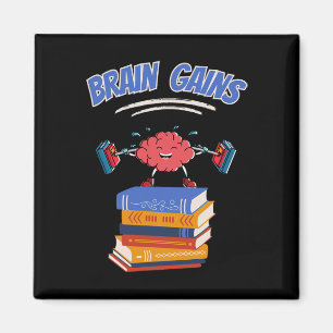 Brain Gains Reading Teacher Book Lover Back To Sch Magnet