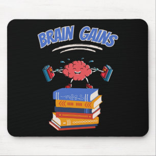 Brain Gains Reading Teacher Book Lover Back To Sch Mouse Pad
