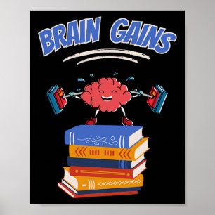 Brain Gains Reading Teacher Book Lover Back To Sch Poster