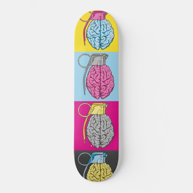 Brain Grenade Pop Art Skateboard (Front)