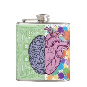 Brain heart balance emotion hip flask