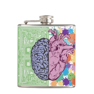 Brain heart balance emotion hip flask