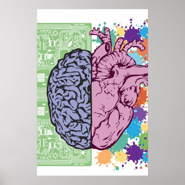 Brain heart balance emotion poster (Front)