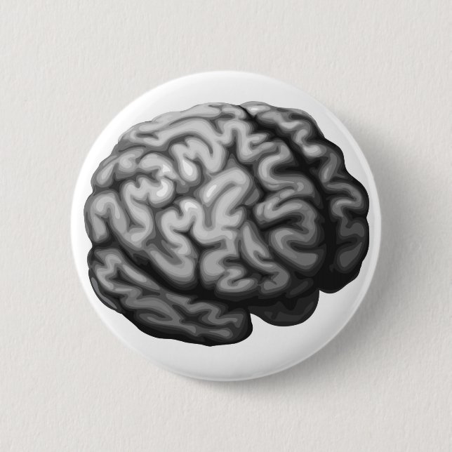 Brain illustration 6 cm round badge (Front)