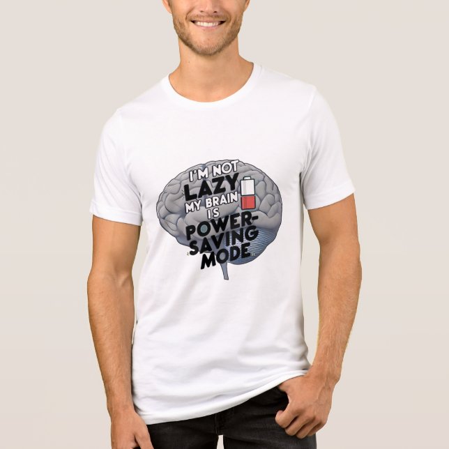 Brain in Power-Saving Mode Funny Design Tri-Blend Shirt (Front)