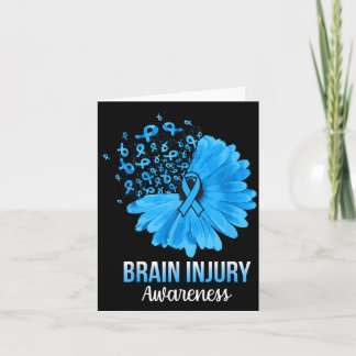 Brain Injury Awareness Blue Ribbon Flower Card