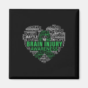 Brain Injury Awareness Fighting Hope Support Stron Magnet
