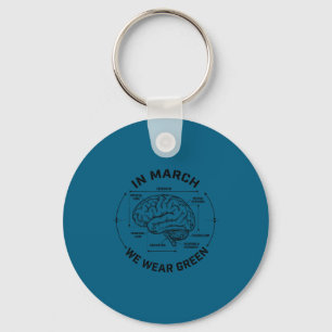 Brain injury awareness month in march wear green key ring