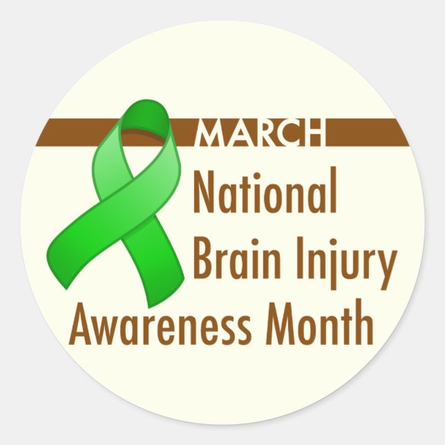 Brain Injury Awareness Month Round Sticker (Front)