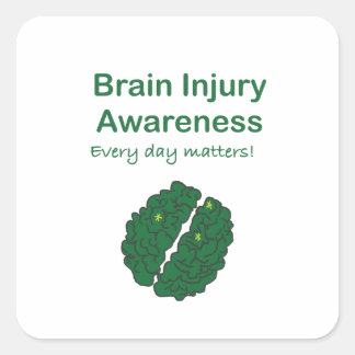 Brain Injury Awareness Square Sticker