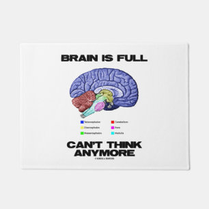 Brain Is Full Can't Think Anymore Anatomical Humou Doormat