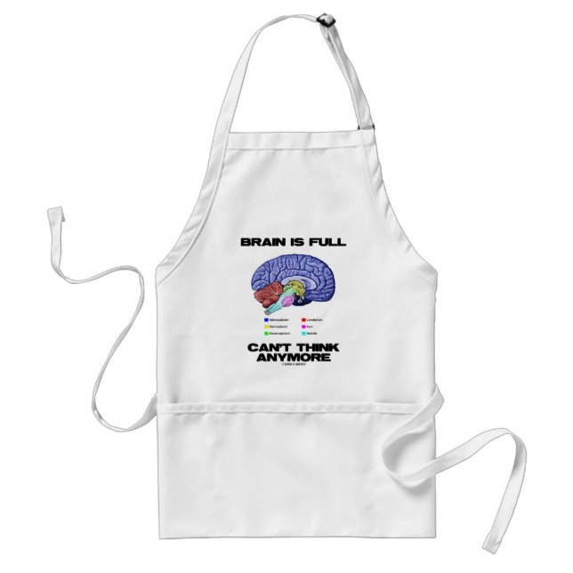 Brain Is Full Can't Think Anymore (Brain Anatomy) Standard Apron (Front)
