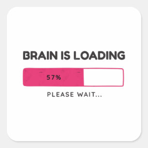 Brain is loading, please wait square sticker