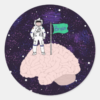 Brain Landing Classic Round Sticker