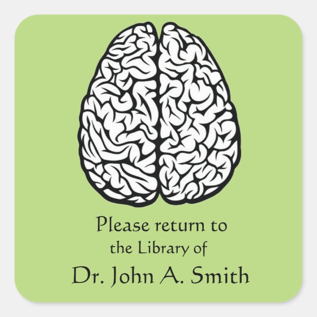 Brain Library Square Sticker (Front)