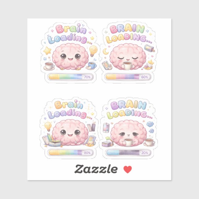 Brain Loading Creative Custom-Cut Vinyl Sticker (Sheet)