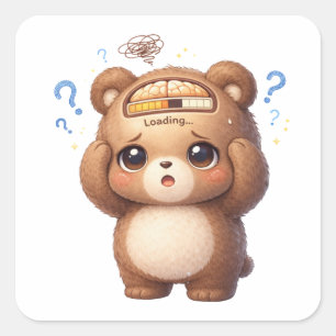 Brain Loading Cute Bear Sticker