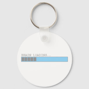 Brain loading funny mens boys or girls fun humour key ring