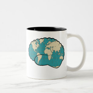 Brain Map of the World Two-Tone Coffee Mug