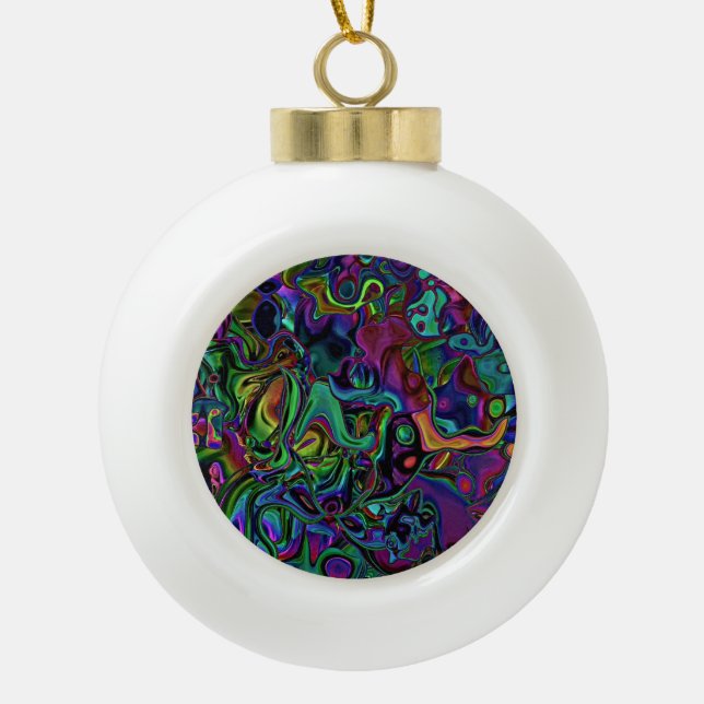 Brain Melt  Snowflake Pewter Christmas Ornament (Front)
