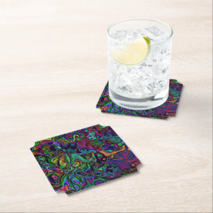 Brain Melt Square Paper Coaster