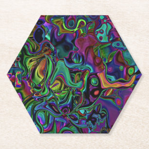 Brain Melt Square Paper Coaster