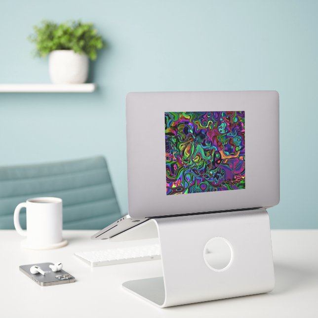 Brain Melt  Sticker (Laptop On Desk)