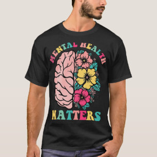 Brain Mental Health Problem Therapist Wildflower  T-Shirt