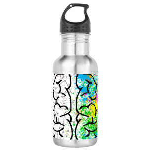 Brain mind psychology idea drawing 532 ml water bottle