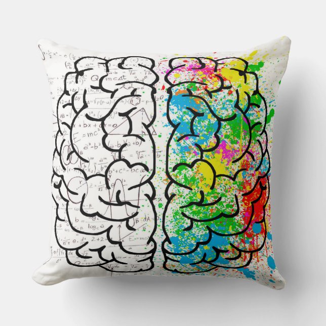 Brain mind psychology idea drawing cushion (Front)