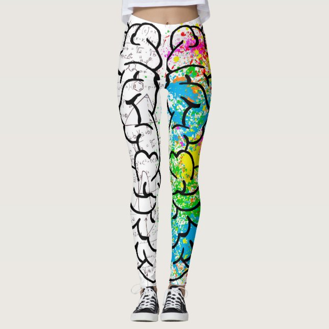 Brain mind psychology idea drawing leggings (Front)