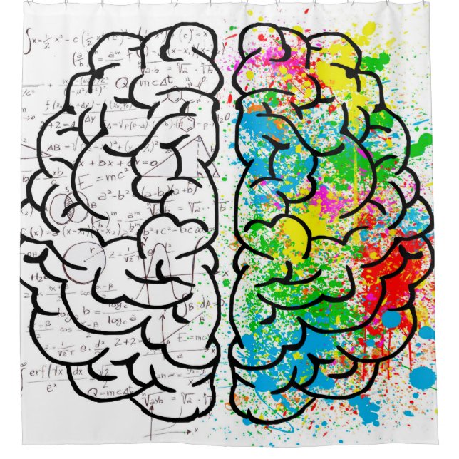 Brain mind psychology idea drawing shower curtain (Front)