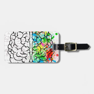 brain mind psychology idea hearts luggage tag