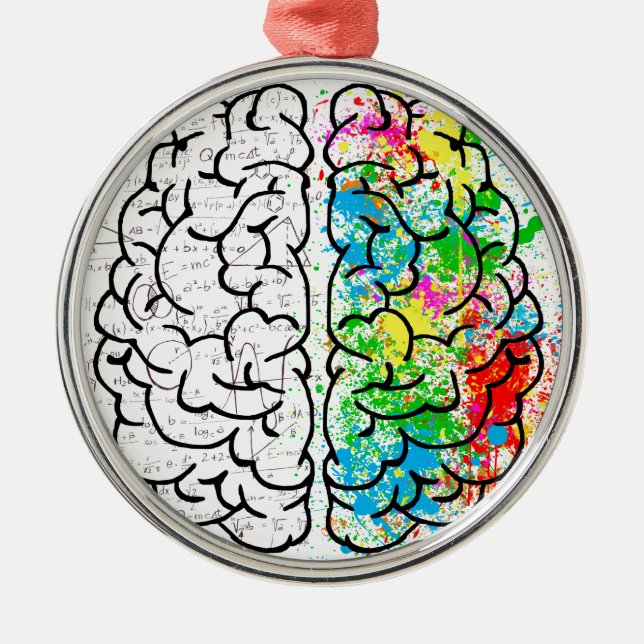 brain mind psychology idea hearts metal tree decoration (Front)