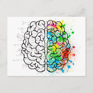 brain mind psychology idea hearts postcard