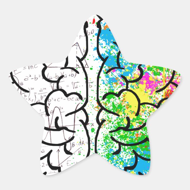 brain mind psychology idea hearts star sticker (Front)