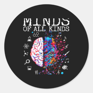 Brain Minds Of All Kinds Autism Awareness For Kids Classic Round Sticker