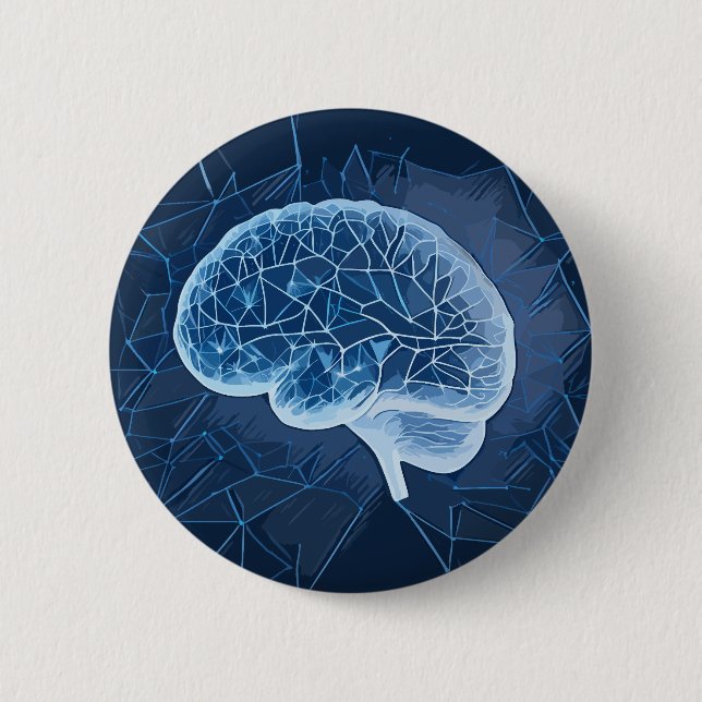 Brain Network Illustration - Neural Network 6 Cm Round Badge (Front)