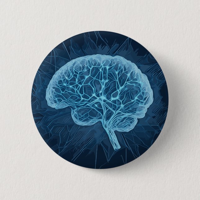 Brain Network Illustration - Neural Network 6 Cm Round Badge (Front)