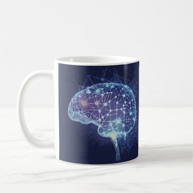 Brain Network Illustration - Neural Network Coffee Mug (Left)