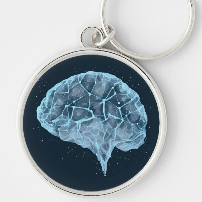 Brain Network Illustration - Neural Network Key Ring (Front)
