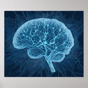 Brain Network Illustration - Neural Network Poster