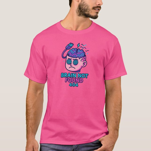 Brain Not Found – WiFi Error Head T-Shirt (Front)