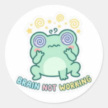 Brain Not Working Frog Sticker Cute Confused Frog 